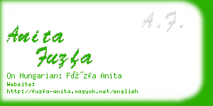 anita fuzfa business card